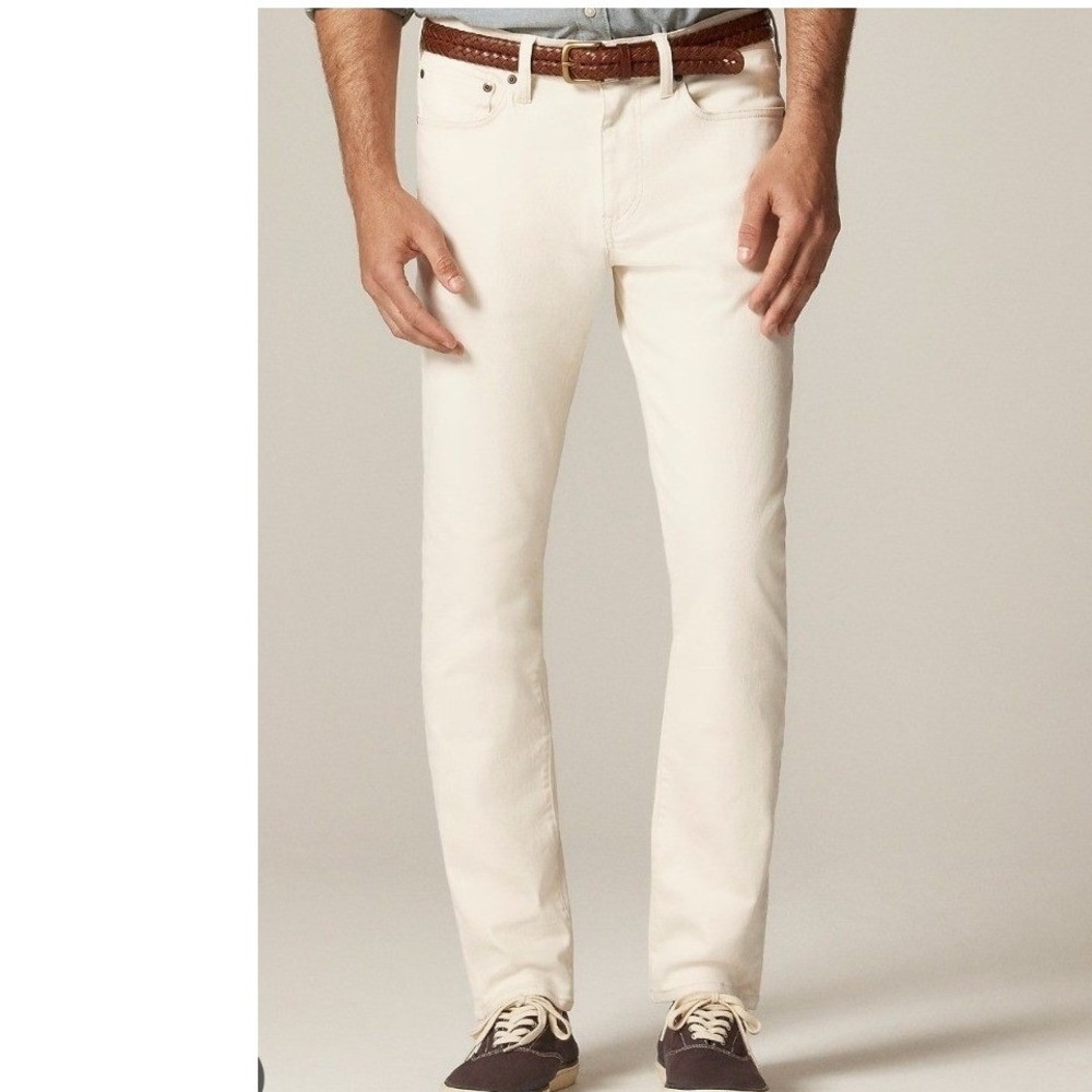 J.Crew 770 Straight Fit Pants Mens 29x30 Cream Off White Jeans NWT $118